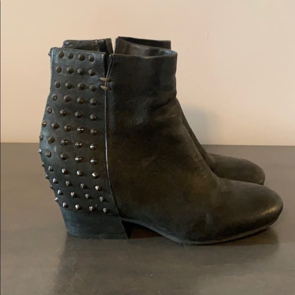 Black studded booties